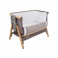 TUTTI BAMBINI COZEE BEDSIDE CRIB OAK AND CHARCOAL / STERLING SILVER
