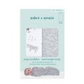 aden + anais 簡易嬰兒包巾睡袋 - 非洲大草原動物 2 件裝 - 0-3 個月
