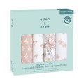 aden + anais 有機棉嬰兒包巾 - 柔和印花 4件裝